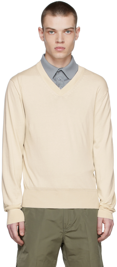 Shop Tom Ford Beige Cotton Sweater In N12 Light Sand