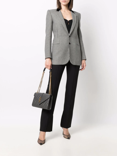 Shop Saint Laurent Cassandra Quilted Shoulder Bag In Grey