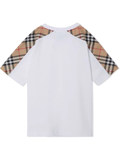 Shop Burberry Vintage Check Cotton T-shirt In White