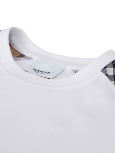 Shop Burberry Vintage Check Cotton T-shirt In White