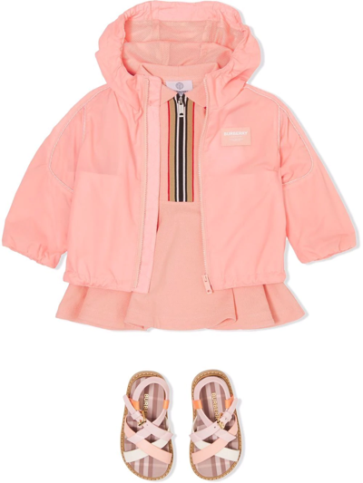 Shop Burberry Horseferry Motif Hooded Jacket In Pink