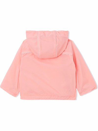 Shop Burberry Horseferry Motif Hooded Jacket In Pink