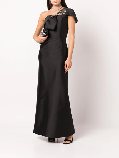 Shop Sachin & Babi Ines One-shoulder Gown In Black