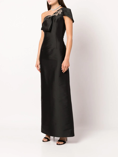 Shop Sachin & Babi Ines One-shoulder Gown In Black