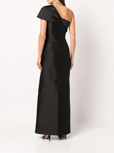 Shop Sachin & Babi Ines One-shoulder Gown In Black