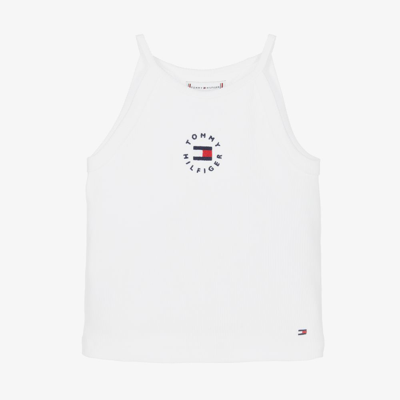 Shop Tommy Hilfiger Girls White Logo Vest Top