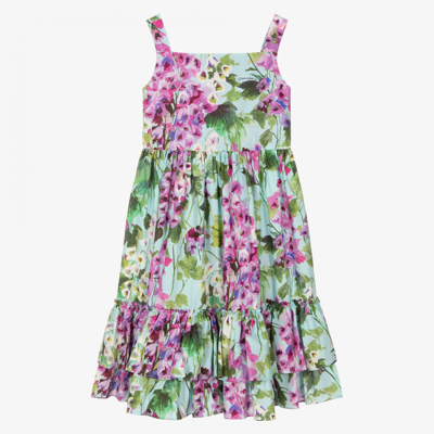Shop Dolce & Gabbana Teen Bellflower Cotton Dress