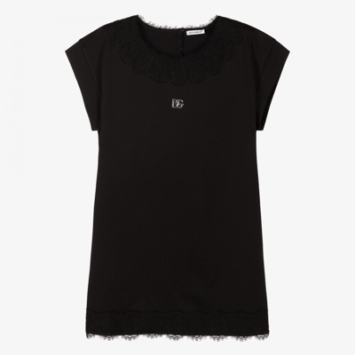 Shop Dolce & Gabbana Teen Girls Black Lace Dress