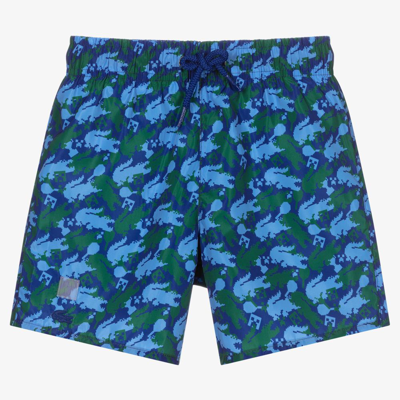 Shop Lacoste Teen Boys Swim Shorts In Blue