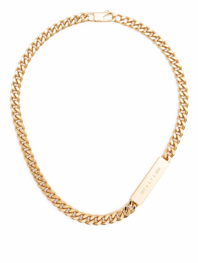 Shop Alyx Logo Plaque Necklace In Oro