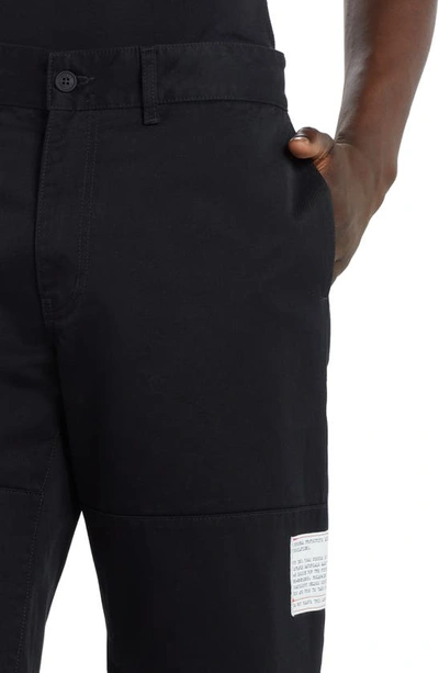 Shop Heron Preston Raw Edge Cotton Chino Shorts In Black Cobalt