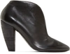 MARSÈLL Black Leather Cleavage Ankle Boots
