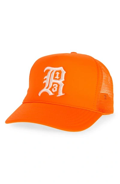 Shop R13 Logo Trucker Hat In Orange