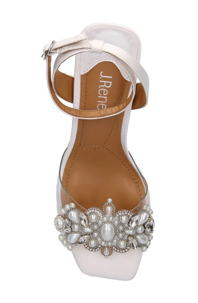 J. Reneé J.renée Raelyn Embellished Ankle Strap Sandal In Clear/ White