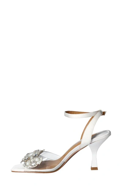 J. Reneé J.renée Raelyn Embellished Ankle Strap Sandal In Clear/ White