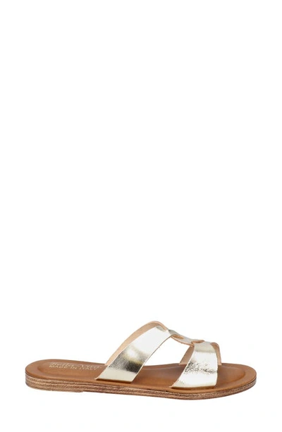 Bella Vita Dov-italy Womens Leather Slip-on Slide Sandals In Champagne