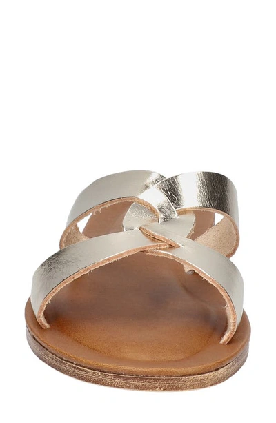 Bella Vita Dov-italy Womens Leather Slip-on Slide Sandals In Champagne
