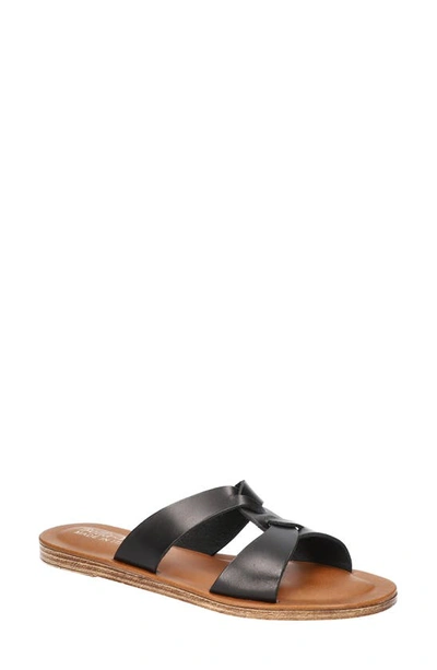 Bella Vita Dov-italy Womens Leather Slip On Slide Sandals In Black