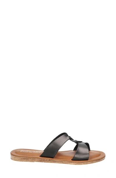 Bella Vita Dov-italy Womens Leather Slip On Slide Sandals In Black