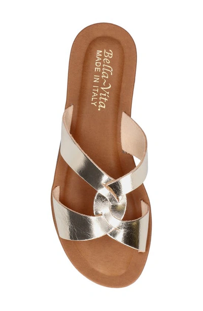 Bella Vita Dov-italy Womens Leather Slip-on Slide Sandals In Champagne