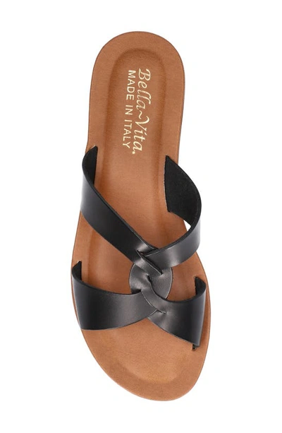 Bella Vita Dov-italy Womens Leather Slip On Slide Sandals In Black