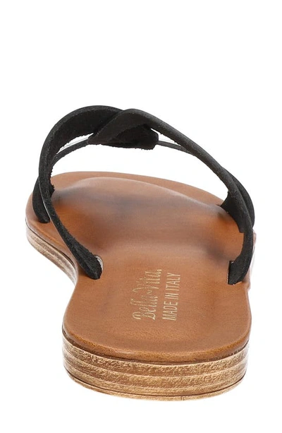 Bella Vita Dov-italy Womens Leather Slip On Slide Sandals In Black