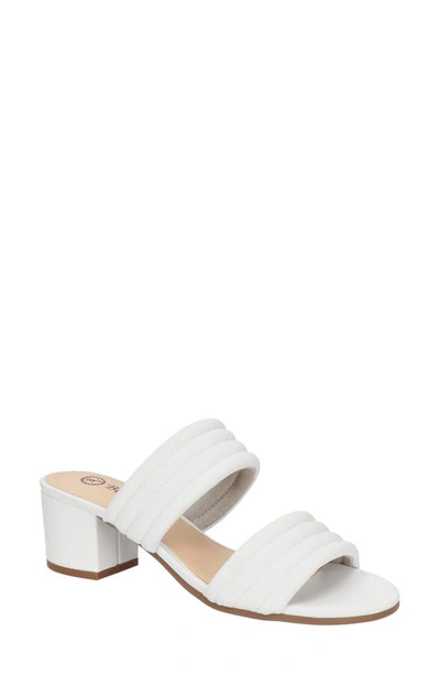 Bella Vita Georgette Womens Leather Open Toe Heels In White