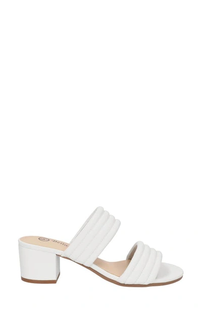 Bella Vita Georgette Womens Leather Open Toe Heels In White