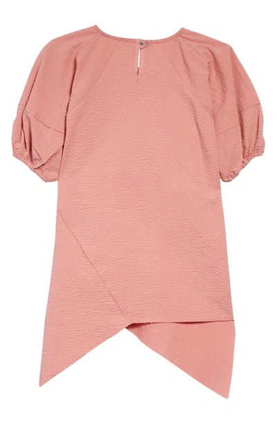 Shop Marques' Almeida Marques ' Almeida Kids' Puff Sleeve Cotton Seersucker Dress In Pink