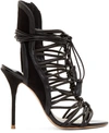 SOPHIA WEBSTER Black Leather Lacey Heels