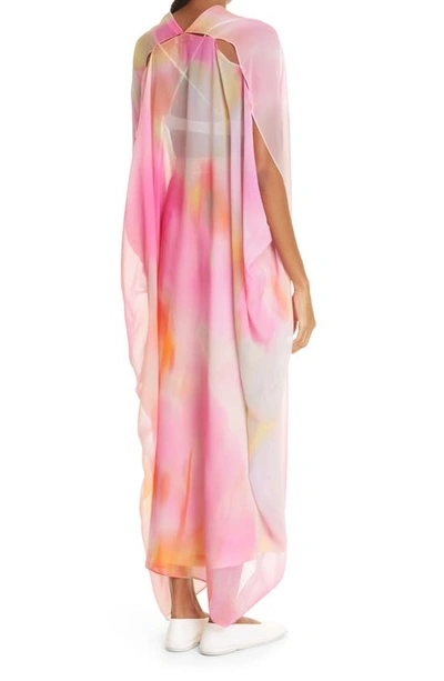 RODEBJER AGAVE WATERFLORAL SILK CHIFFON CAFTAN 