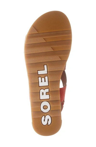 Shop Sorel Cameron Flatform Slingback Sandal In Signal Red