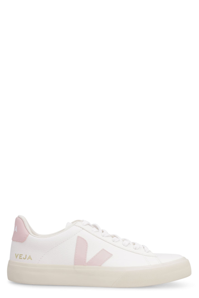Shop Veja Campo Leather Low-top Sneakers In White