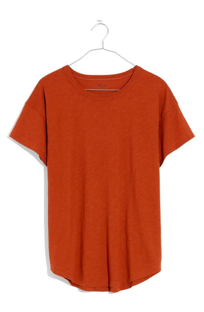 Shop Madewell Whisper Cotton Crewneck T-shirt In Rusty Torch
