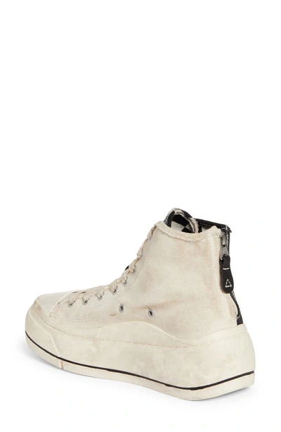 Shop R13 Kurt Colorblock Distressed Platform Sneaker In Black/ Ecru W/ Checkerboard
