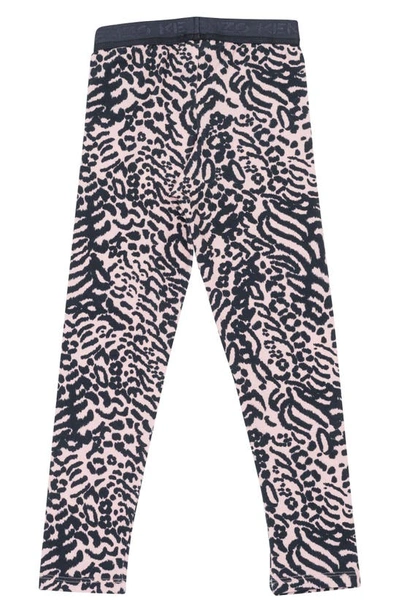 Shop Kenzo Kids' Animal Print Cotton Leggings In Pink
