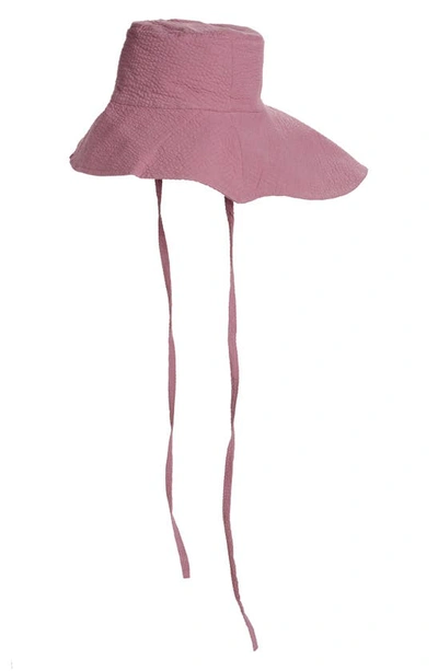 Shop Marques' Almeida Marques ' Almeida Wide Brim Cotton Bucket Hat In Lilac