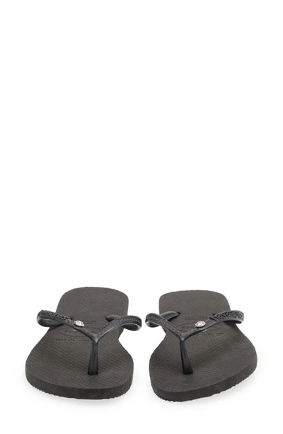 Havaianas Slim Crystal Ii Flip Flop In Black