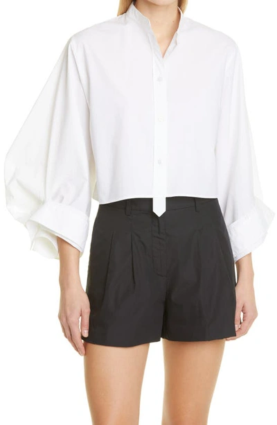Shop Twp Beau Puff Sleeve Cotton Shirt In Ivory