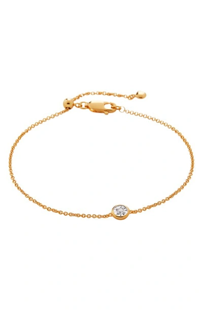 Shop Monica Vinader Essential Diamond Bracelet In Gold