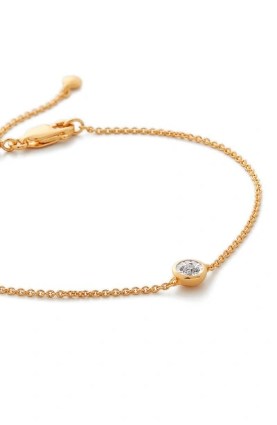 Shop Monica Vinader Essential Diamond Bracelet In Gold