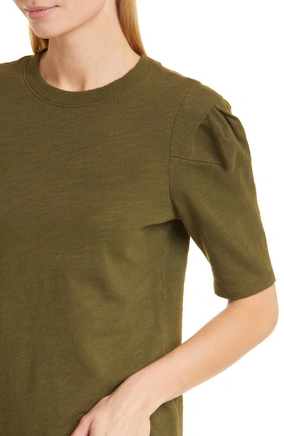 Shop Frame Pleated Puff Sleeve T-shirt In Fatigue