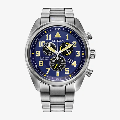 Shop Citizen Eco-drive Garrison Chronograph Blue Dial Men's Watch At2480-57l In Blue / Grey