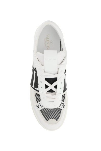 Shop Valentino Garavani Net And Leather Vl7n Sneakers In Mixed Colours