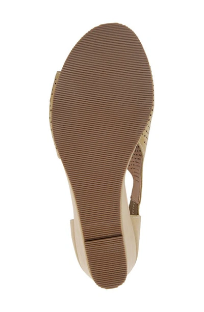 Shop Journee Collection Aretha Perforated Wedge Sandal In Taupe