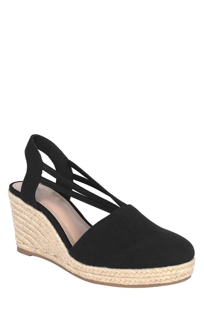 Shop Impo Taedra Stretch Espadrille Platform Wedge Sandal In Black