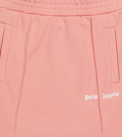 Shop Palm Angels Side-paneled Track Skirt In Pink White