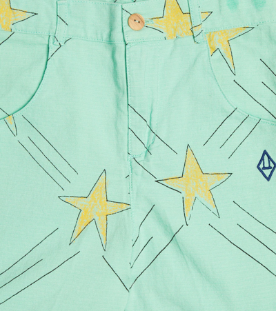 The Animals Observatory Pig Cotton And Linen Shorts In Green