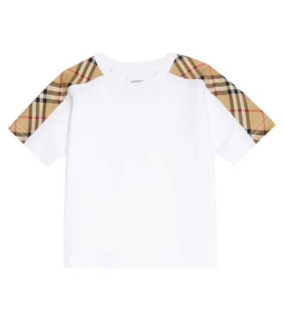 Shop Burberry Vintage Check Cotton Jersey T-shirt In White