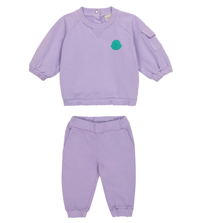 Shop Moncler Baby Sweatshirt And Sweatpants Set In Lilac